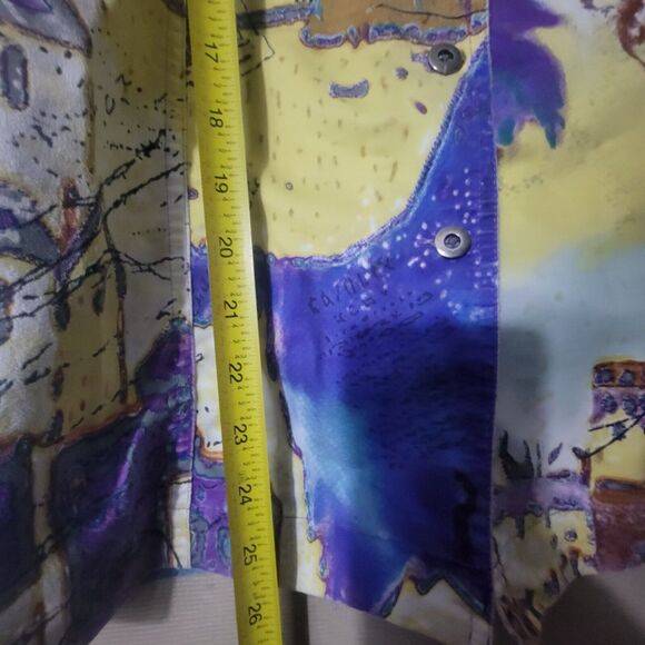 Chico's Colorful Jacket Women's Size 2 Travel Lover Vacation Wear Fun Colorful - Picture 10 of 15